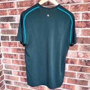 Lululemon   * Metal Vent Tech Short Sleeve Shirt Heathered Green Teal M Gym RARE